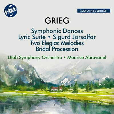 【輸入盤】 Grieg グリーグ / 交響的舞曲、抒情組曲、2つの悲しい旋律、組曲『十字軍の戦士シグール』、婚礼の行列 モーリス・アブラヴァネル&ユタ交響楽団 【CD】