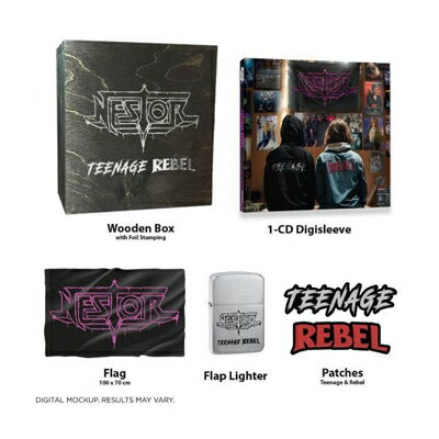  A  Nestor   Teenage Rebel - Wooden Box (CD+Flag+Flap Lighter+Patches)  CD 