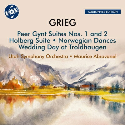 【輸入盤】 Grieg グリーグ / ペール・ギュント組曲第1番、第2番、ホルベルク組曲、ノルウェー舞曲、トロルドハウゲンの婚礼の日 モーリス・アブラヴァネル&ユタ交響楽団 【CD】