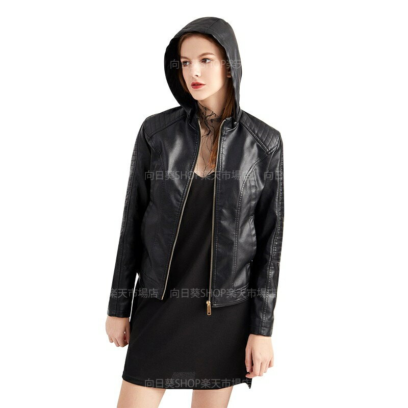 レザージャケット おしゃれ レディース 革ジャン 春服 秋服 フード付き PU レザー ライダース 赤 レッド ブラック キャメル ミディアム丈 レザージャン 20代 30代 40代 50代 女性 ブルゾン 大きいサイズ S M L 合成革ジャン 冬服 コート レディースファッション レザーコート