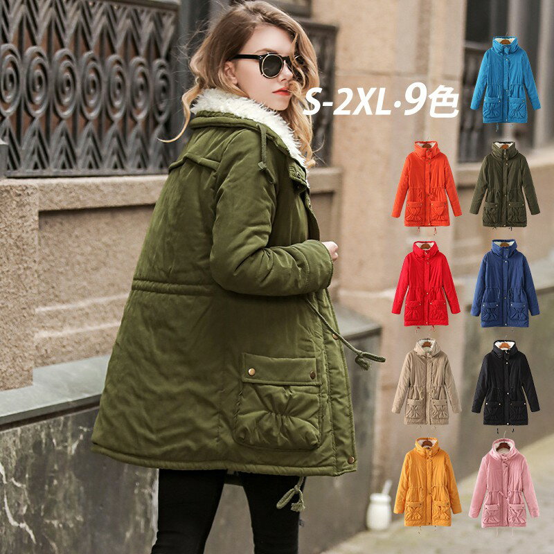 中綿コート レディース おしゃれ 韓国風 ダウンケット 中綿 ファッション ミディアム丈 暖かい オーバーコート ブルー ネイビー グリーン イエロー アウター 20代 30代 40代 50代 女子 女性着 ダウンケット 冬服 大きいサイズ 通勤着 中綿ジャケット 厚手 レディースコートのサムネイル