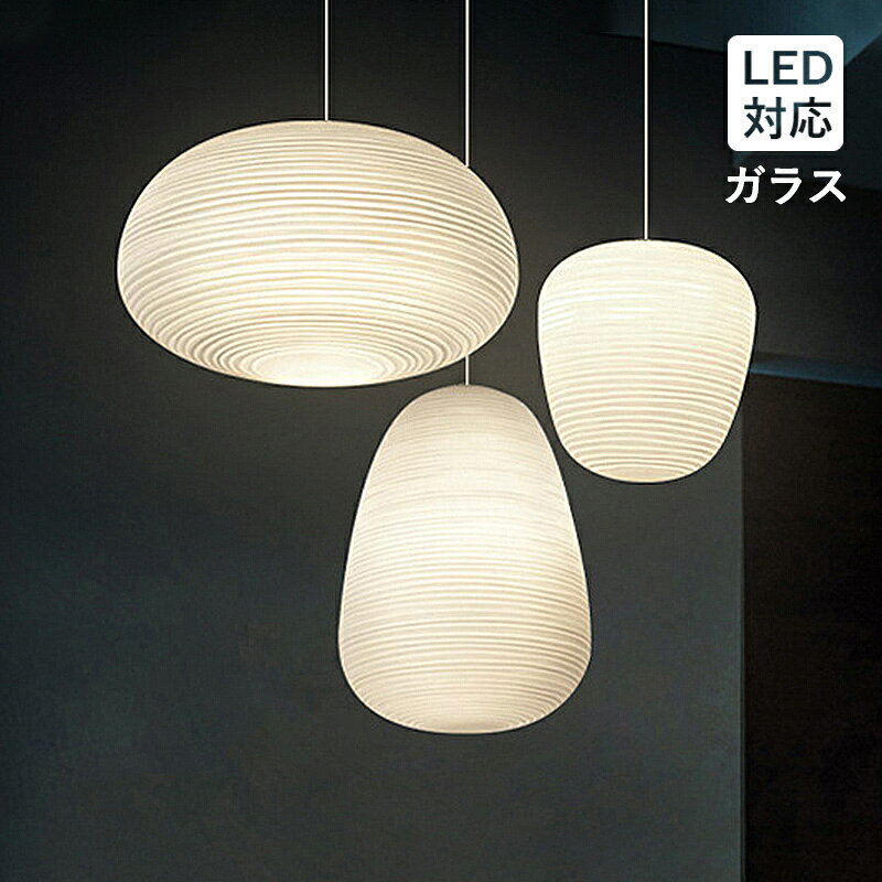 【5年保証】 AAAZM ペンダントライト ガラス 和風 丸型 楕円形 LED対応 水波紋 レ...