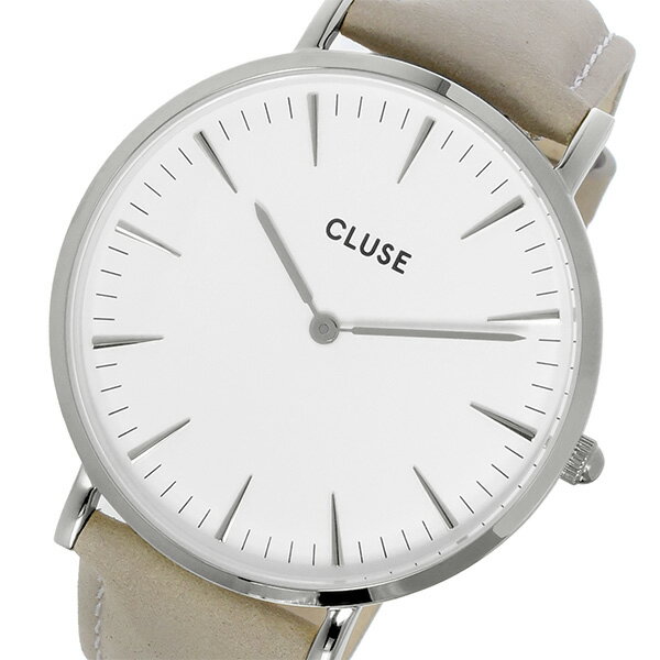 クルース CLUSE ラ・ボエーム レザーベルト 38mm レディース 腕時計 CL18215 ホワイト/グレー