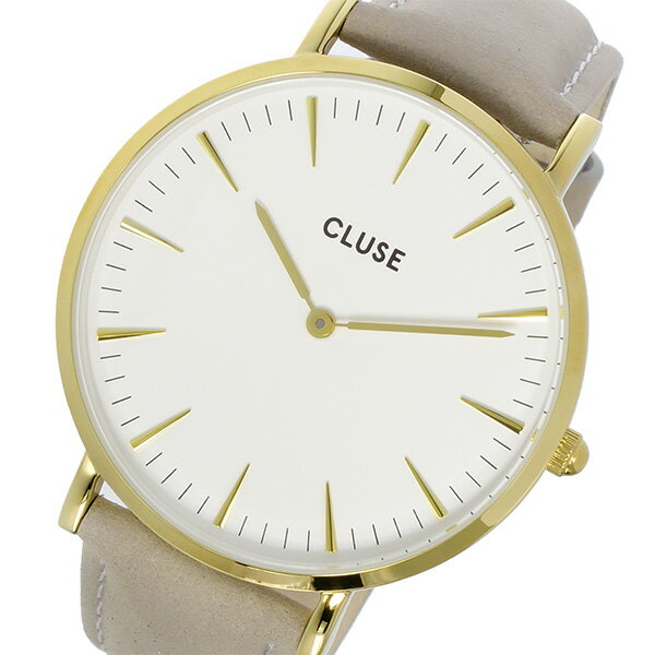 クルース 腕時計 レディース クルース CLUSE ラ・ボエーム レザーベルト 38mm レディース 腕時計 CL18414 ホワイト/グレー