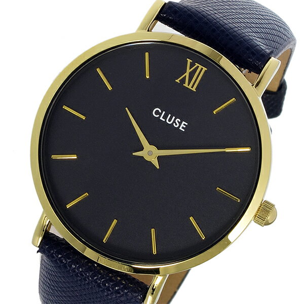 クルース 腕時計 レディース クルース CLUSE ミニュイ レザーベルト 33mm レディース 腕時計 CL30014 ブラック/ミッドナイトブルー