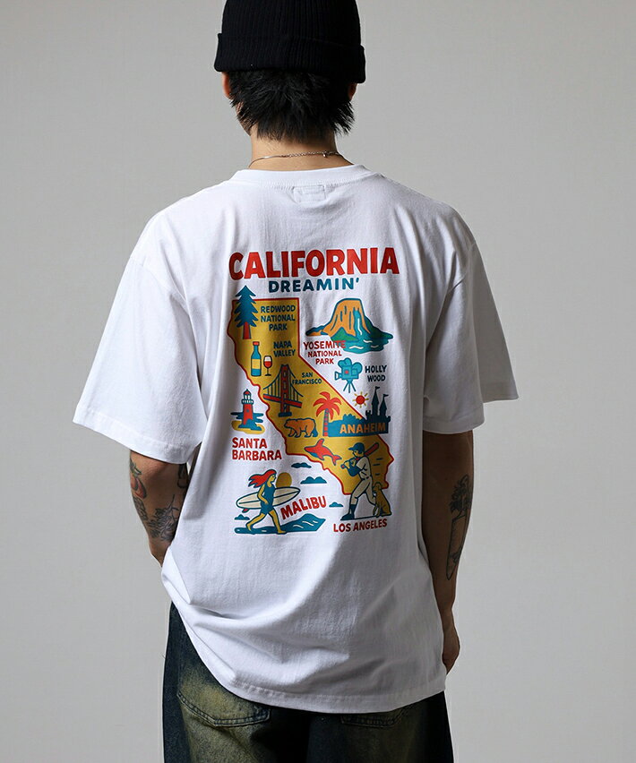 Rakuten - CALIFORNIA HAVE A NICE TIME! カリフォルニアハブアナイスタイム MAP柄 Tシャツ SOUVENIR スーベニア カリフォルニア 地図 メンズ レディース ユニセックス アメカジ スポーツ ブランド