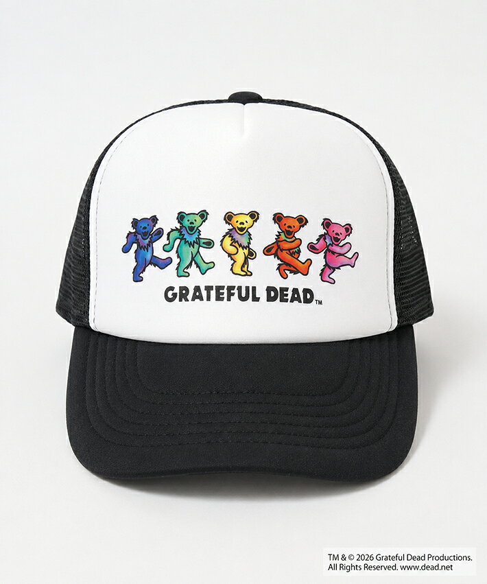 Grateful Dead(グレイトフルデット) ダンシングベアMESH CAP /cap/trucker/トラッカーキャップ/メッシュキャップ/キャップ/メンズ/レディース/ユニセックスキャップ/春/夏/スカル/アメリカ/スカル稲妻ロゴ/ストリートファッション/アウトドア/フリーサイズキャップ