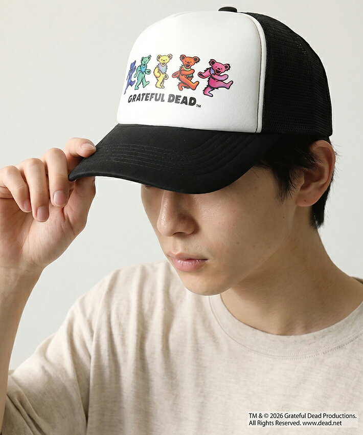 HAVE A NICE TIME STOREのGrateful Dead(グレイトフルデット) ダンシングベアMESH CAP /cap/trucker/トラッカーキャップ/メッシュキャップ/キャップ/メンズ/レディース/ユニセックスキャップ/春/夏/スカル/アメリカ/スカル稲妻ロゴ/ストリートファッション/アウトドア/フリーサイズキャップ｜アングル2