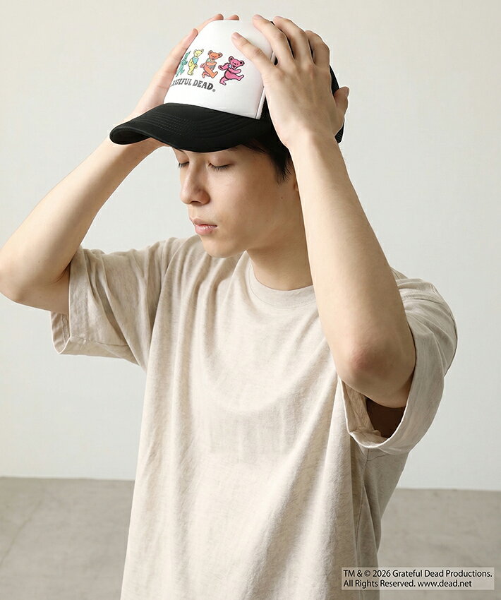 HAVE A NICE TIME STOREのGrateful Dead(グレイトフルデット) ダンシングベアMESH CAP /cap/trucker/トラッカーキャップ/メッシュキャップ/キャップ/メンズ/レディース/ユニセックスキャップ/春/夏/スカル/アメリカ/スカル稲妻ロゴ/ストリートファッション/アウトドア/フリーサイズキャップ｜アングル3