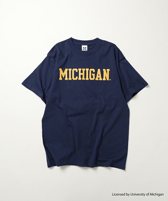 Rakuten - MICHIGAN HEAVY WEIGHT T-SHIRT 厚手 6.6oz クルーネック ユニセックス コットン100% 半袖 厚手Tシャツ/6.6オンスTシャツ/クルーネックTシャツ/キャラクタープリント/春服/夏服/ストリートファッション/ミシガンロゴシャツ/タイポグラフィキャラクターシャツ/春物/夏物
