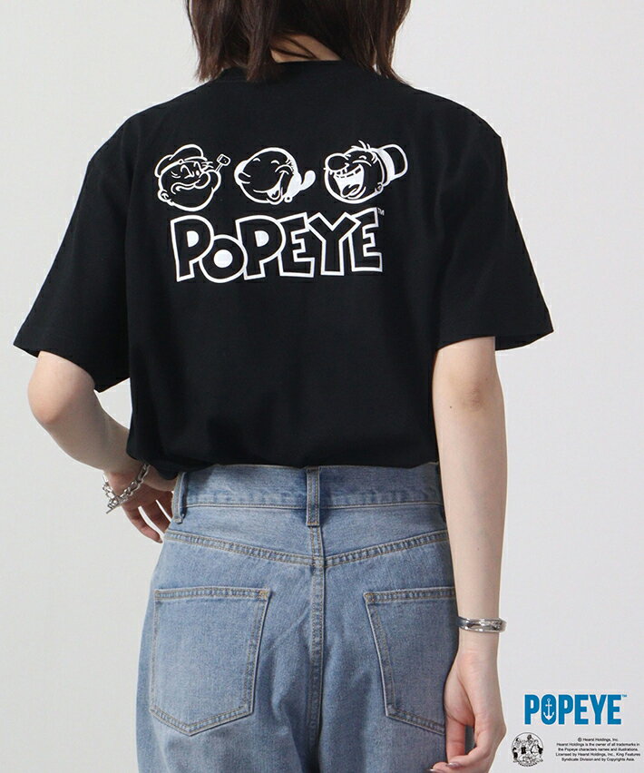 POPEYE SHORT SLEEVE T-SHIRT ポパイ ワンポイント 刺繍 Tシャツ プリント ほうれん草 缶詰 オリーブ OLIVE ウィンピー アメカジ レディース メンズ ブランド