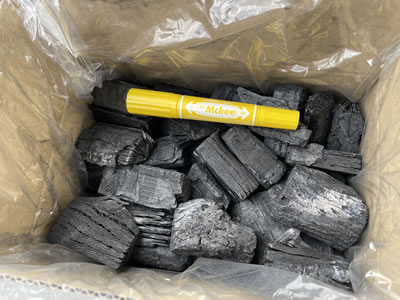 椚黒炭 2KG　（小さめバラ）BBQ用　くぬぎ炭国産品　着火剤 2個付【炭火初級～】着火容易、安定火力、煙少