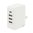 PD対応 32W USB充電器 4ポート(Type-C / USB-A 3)ACアダプター IAC1C3UP3032W ホワイト インプリンク【メール便送料無料】(2)