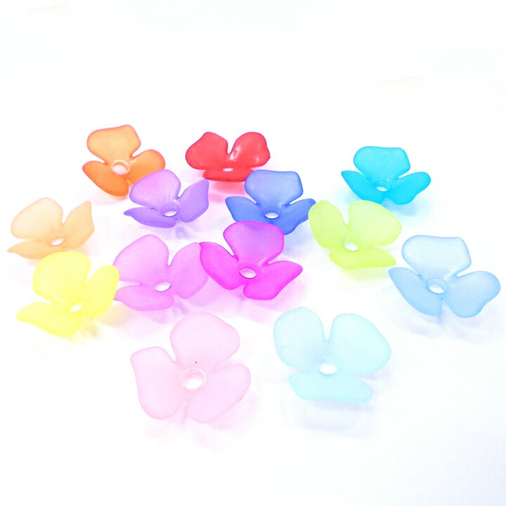 アクリルビーズ 京・花びらビーズ3弁12枚入り アクリルビーズ アクセサリー パーツ ビーズ パーツ