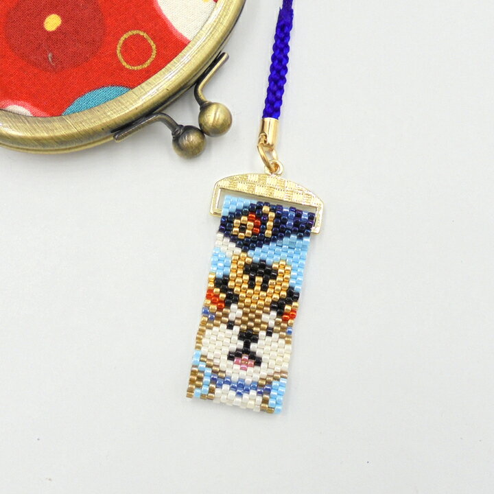 ビーズステッチキット 京・西陣柄根付け 〜兜わんこ〜 ビーズステッチ キット