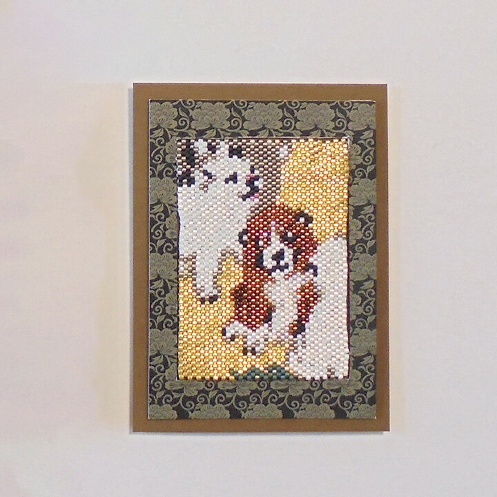 ビーズステッチキット　京・応挙　子犬図飾り ビーズキット