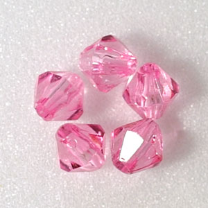 アクリルビーズ　ソロバン型　ローズ　大袋入り