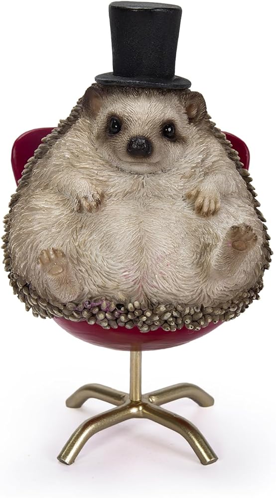 椅子に座るハリネズミ 人形 置き物 7×6.5×11cm アニマル H23157 ウービア 贈り物 新居祝い 誕生日