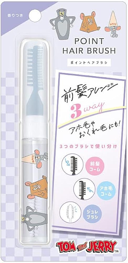 【メール便】クラックス トムとジェリー キャラクター3WAYポイントヘアブラシ 香り付き 123415 前髪 アホ毛 おくれ毛…