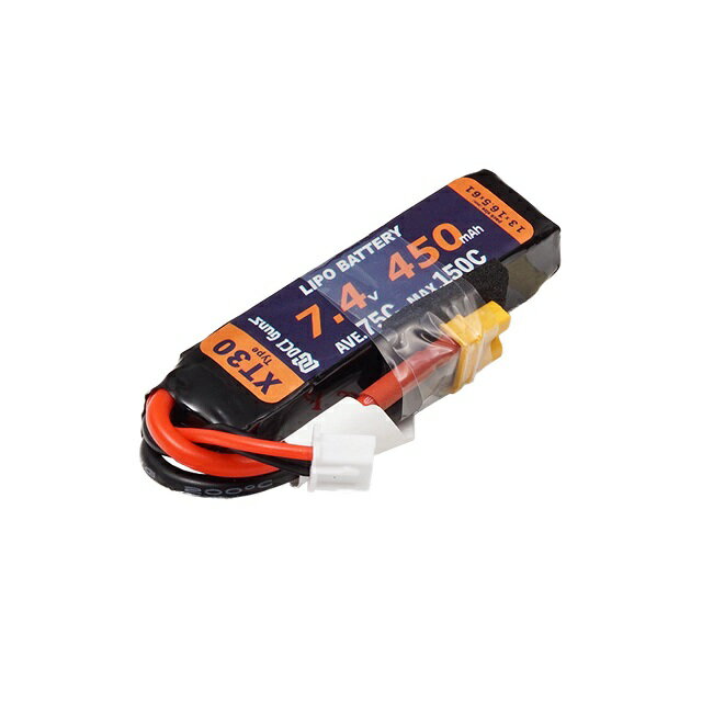 LiPo7.4V450mAh75C-150C(XT30) DCI-75C-450-3S1P-XT30 (JAN：4580083313557)