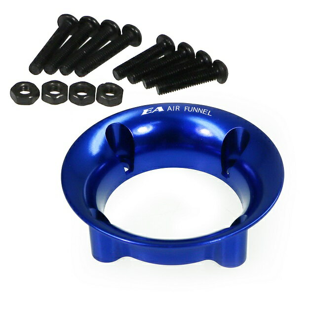 AL.エアーファンネルV2(クーリングファン別売)は、クーリングファン用エアファンネルです。キャブレターのエアファンネルをイメージしたデザインになっており、この形状により、効率よく多くの空気を吸い込む事ができ、冷却効果を向上させます！！付属部品：3X16mmビス、3X14mmビス、M3ナット各4個