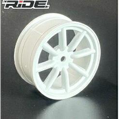 1/10TC用24mm幅8スポークホイール+0(ホワイト) 4個入り [35116](JAN：4512205351161)