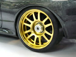 アルミ6本スポークホイール(ワイド)(オフセット1.5)(ゴールド)(京商 MINI-Z用) [WAG-115](JAN：4543880507307)