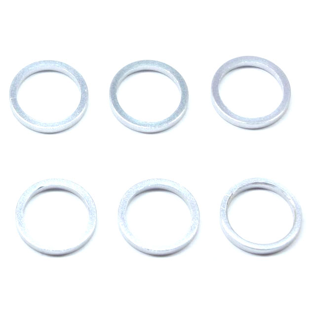 M6 アルミカラー φ7.4×6×1.0t(シルバー) 6pcs [SGX-8610S](JAN：4543880113720)