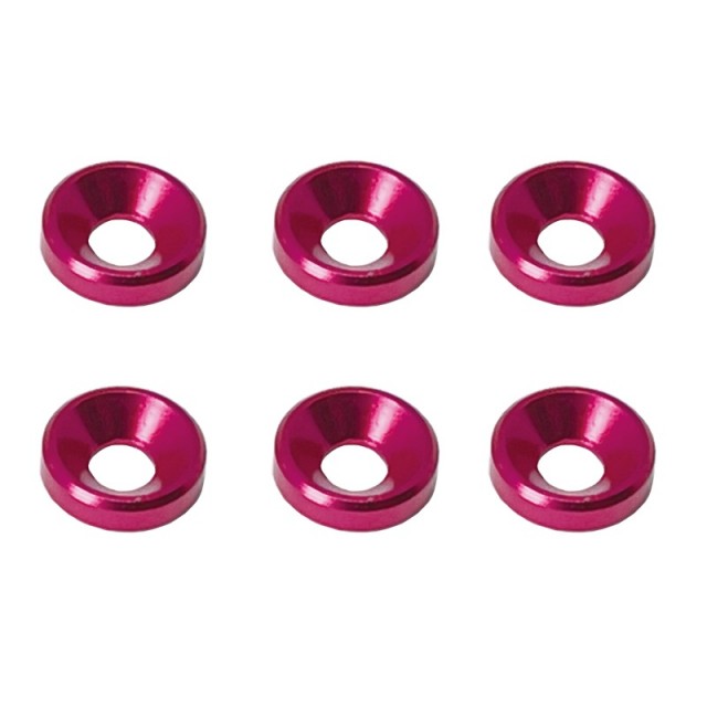 M3 アルミ皿ワッシャー 外径8mm(ピンク) 6pcs [SGX-15PK](JAN：4543880114833)
