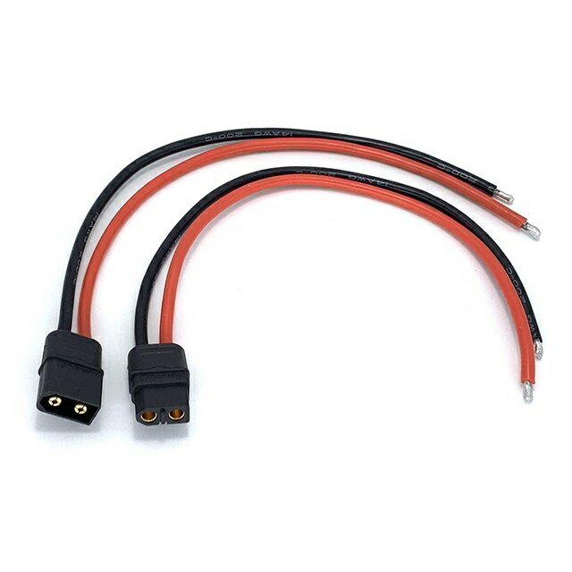 14AWGワイヤー200mm付XT-60コネクター(ブラック) 1ペア [SGC-104](JAN：4543880117162)