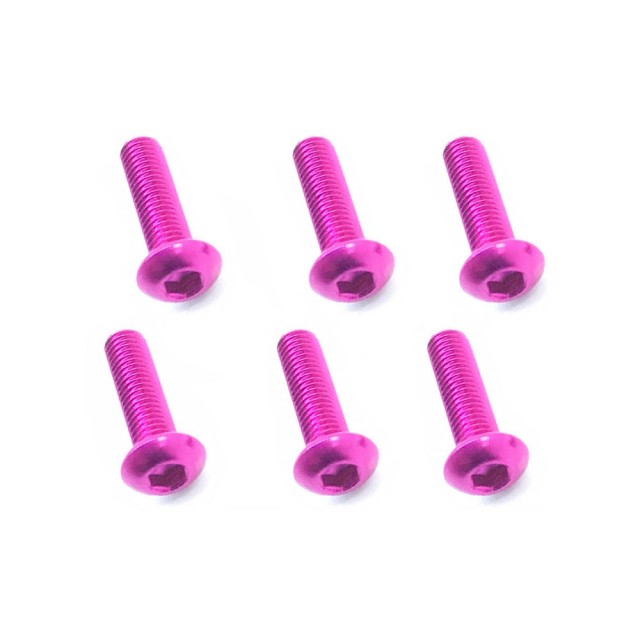 3×12 ヘックスボタン ジュラルミンビス(ピンク/6本入) [NAX-312PK](JAN：4543880519959)