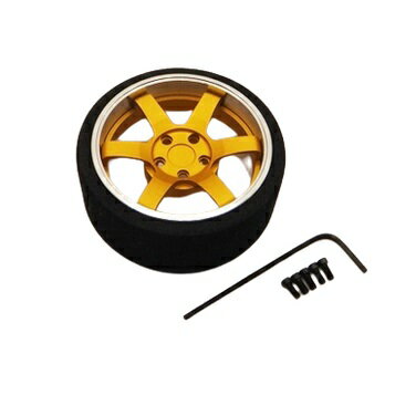 アルミステアリングホイール Racing 6(Fゴールド/クローム) [HS-48912](JAN：4543880919483)