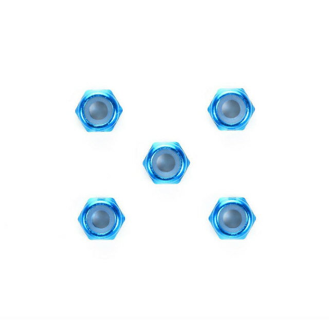 3mmアルミ薄型ロックナット(ブルー・5個) [OP-1155](JAN：4950344541553)