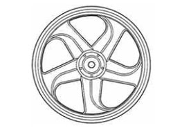 GF-01 5本スポークホイール(ホワイト) [OP-1676](JAN：4950344546763)