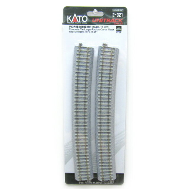 【HO】 PC大径曲線線路 R1546‐11.25°(4本入) [2-321](JAN：4949727684567)