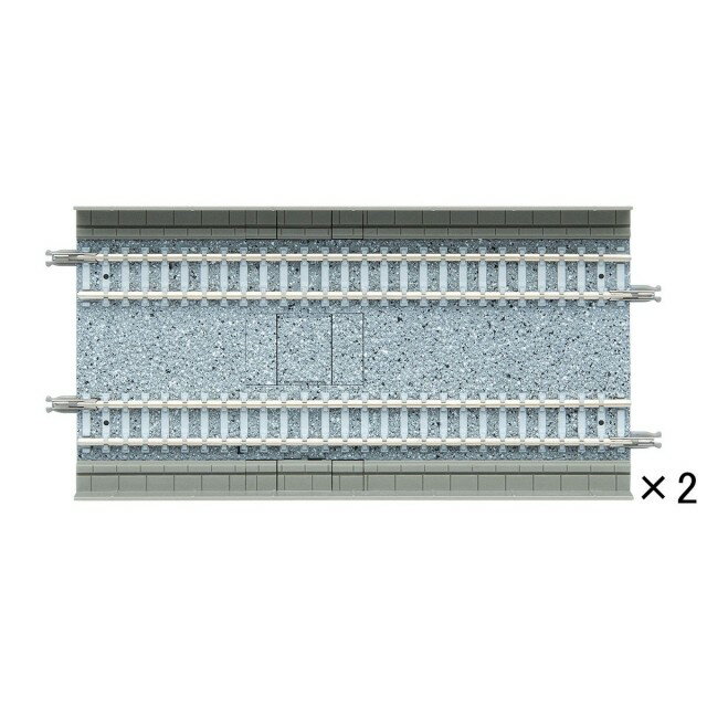 トミックスレールの標準複線間隔37mmが採用されている、長さ140mmの複線専用のレールです。 枕木はPC（コンクリートタイプ）を表現していますので、都市型のレールプランを考える場合に必須とも言えるアイテムです。 そのままで地平用のレールとして、また各種専用橋脚を併用すると高架レールとしても使用できます。 基本（単線）レール同様、車両走行用の電気を供給するためのD.C.フィーダーNや架線柱、ワンタッチ装着センサーも取り付けられます。 特徴 ●長さ140mmのストレートレール ●トミックスレールの標準複線間隔37mmを採用 ●簡単確実な接続 ●バラスト部分とPCまくら木を印刷・塗装済で表現 ●複々線にも対応 ●地平用のレールとして使用可能 ●別売りの各種専用橋脚を併用することで高架レールとしても使用可能 製品内容 ●複線レールDS140(F)&times;2