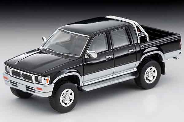1/64 トミカ ビンテージトヨタ ハイラックス 4WD ピックアップ ダブルキャブ SSR-X オプション装着車 黒/銀 95年式