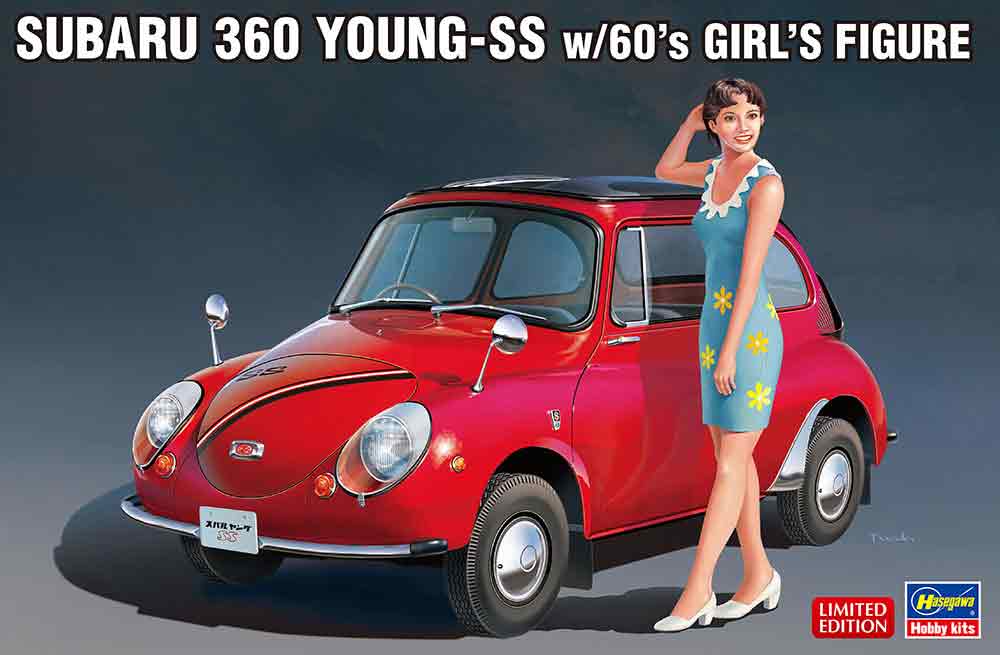 1/24 ハセガワ プラモデルスバル 360 ヤングSS w/60’s ガールズフィギュア