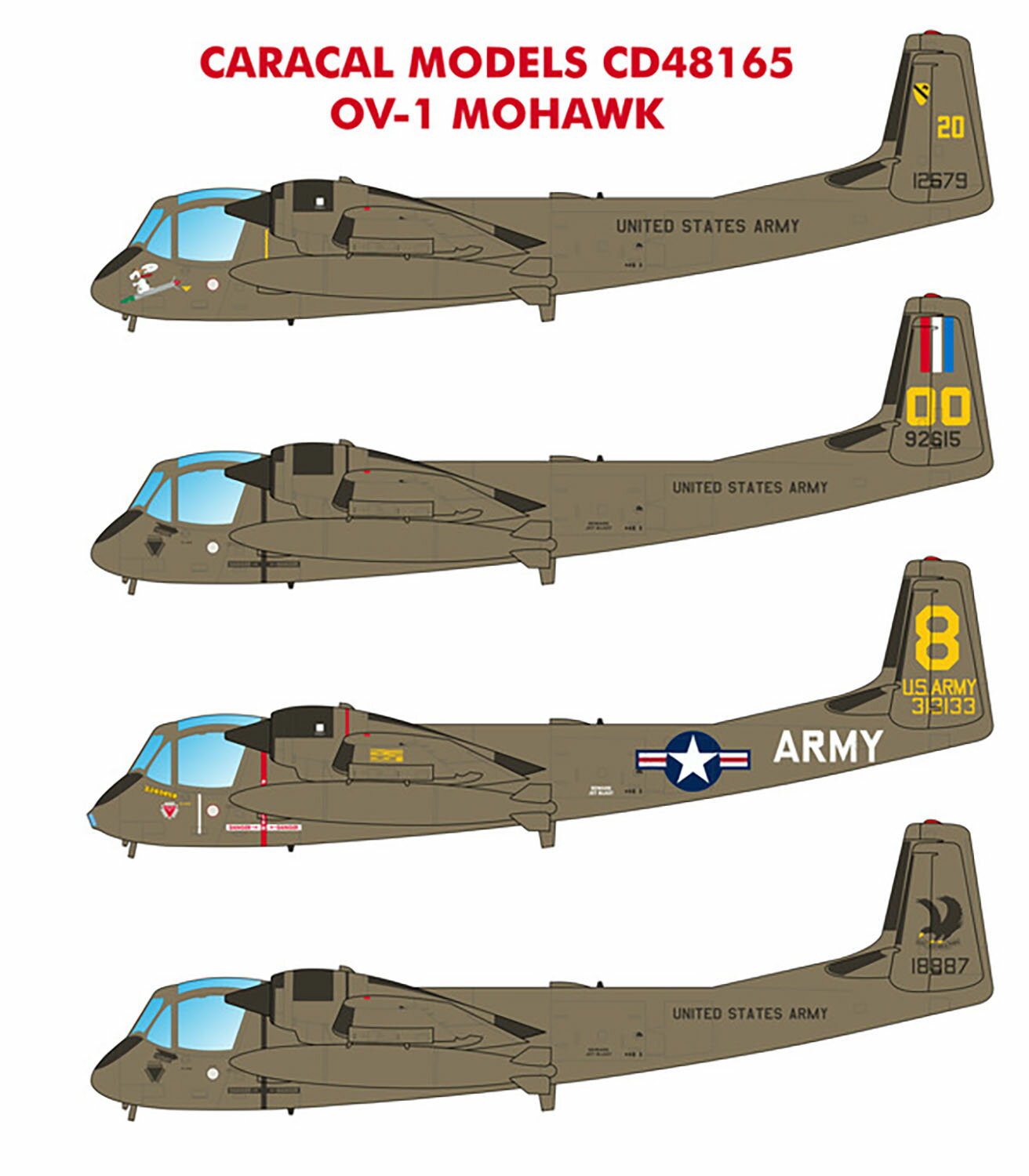 カラカルモデル 1/48 アメリカ軍 OV-1モホーク デカール CD48165