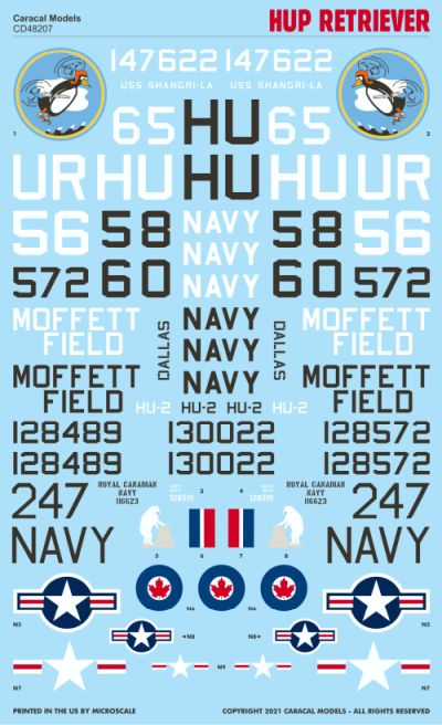カラカルモデル 1/48 HUP-2/3 レトリバー デカール CD48207
