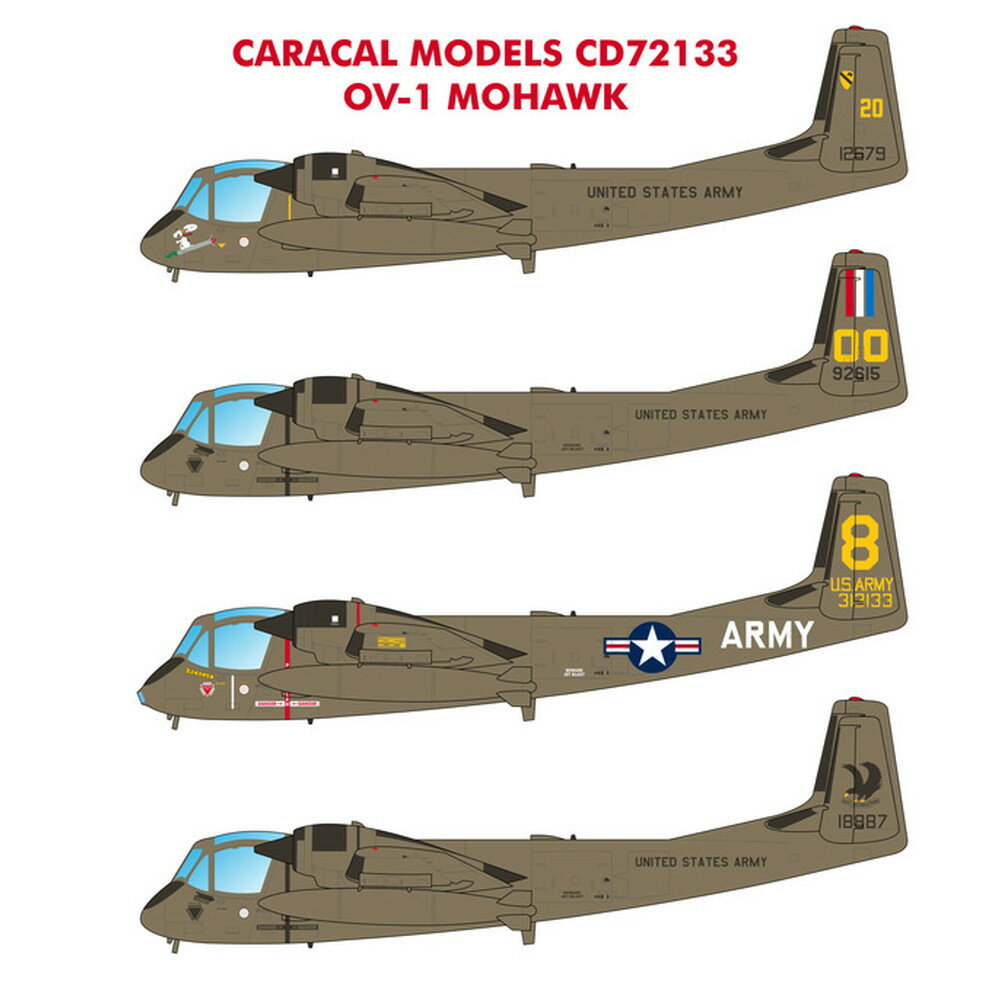 カラカルモデル 1/72 アメリカ軍 OV-1モホーク デカールセット CD72133