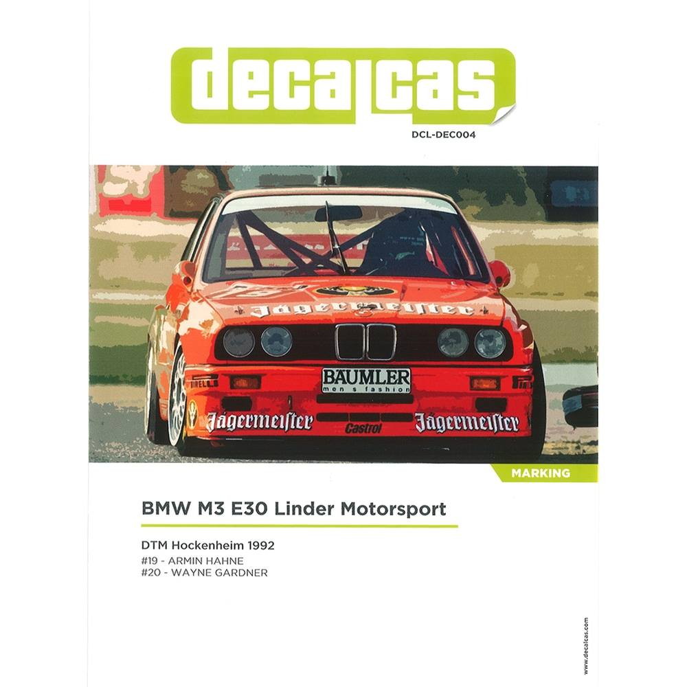 デカールキャス 1/24 BMW M3 E30 リンダーモータースポーツ DTM ホッケンハイム 1992 デカール DCL-DEC004