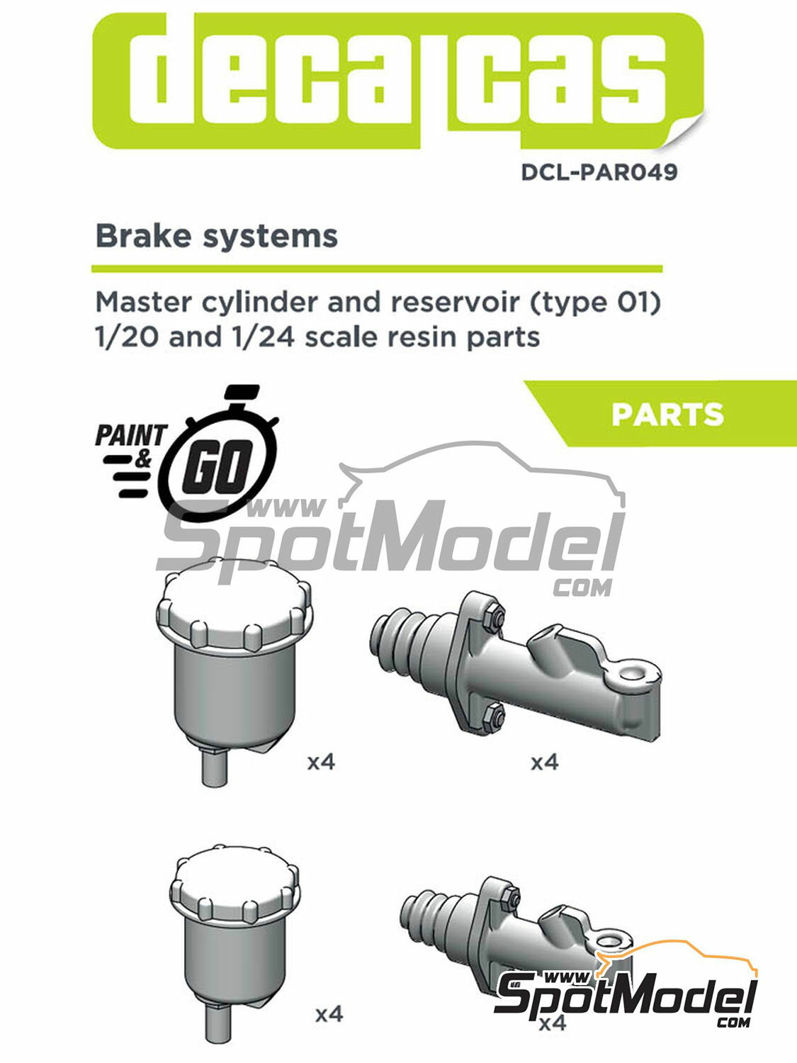 デカールキャス 1/24-1/20 ブレーキシステム：マスターシリンダー&リザーバ DCL-PAR049