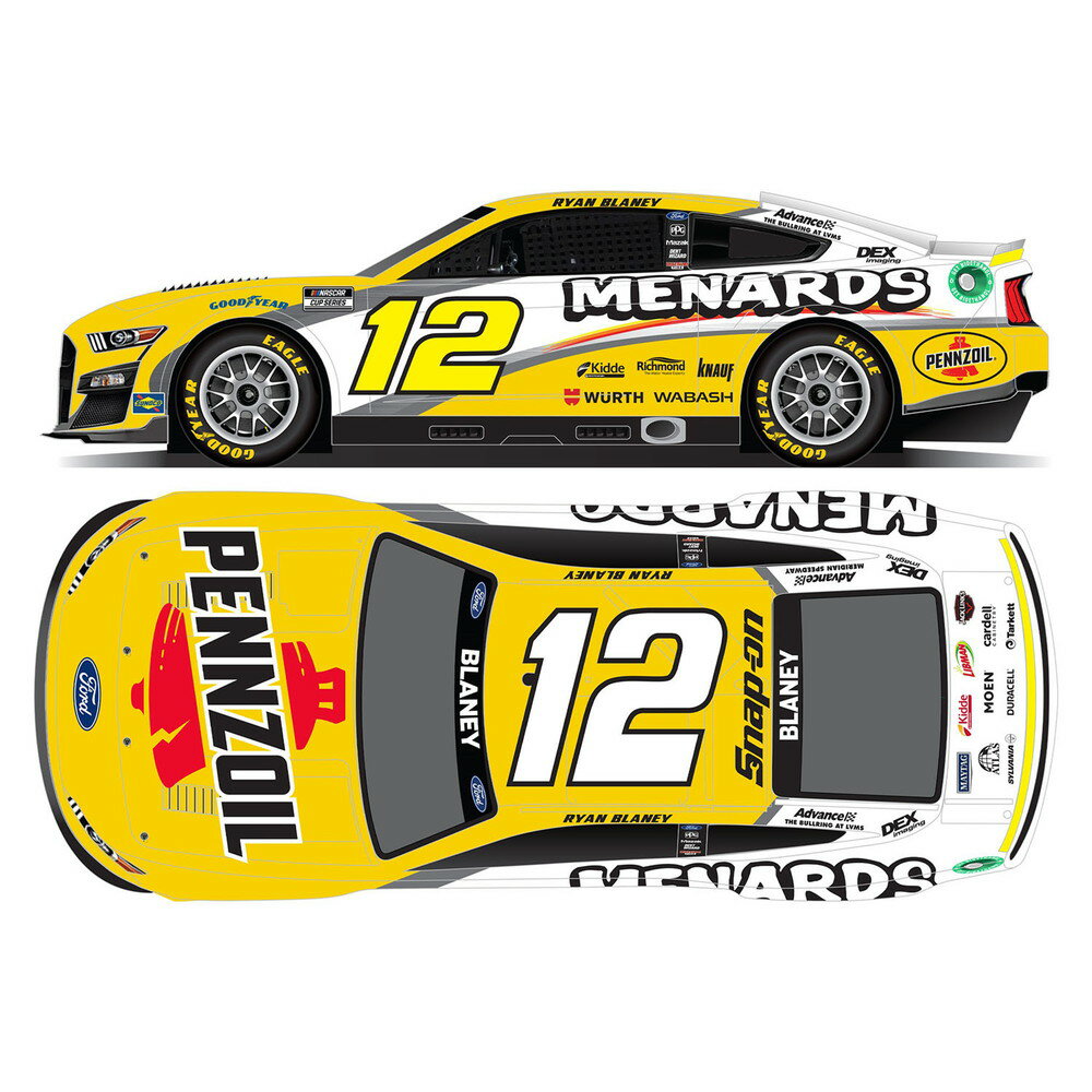 ライオネルレーシング 1/64 ライアン・ブレイニー #12 メナーズ/ペンゾイル フォード マスタング NASCAR 2022 ネクストジェネレーション C122265PZMRB