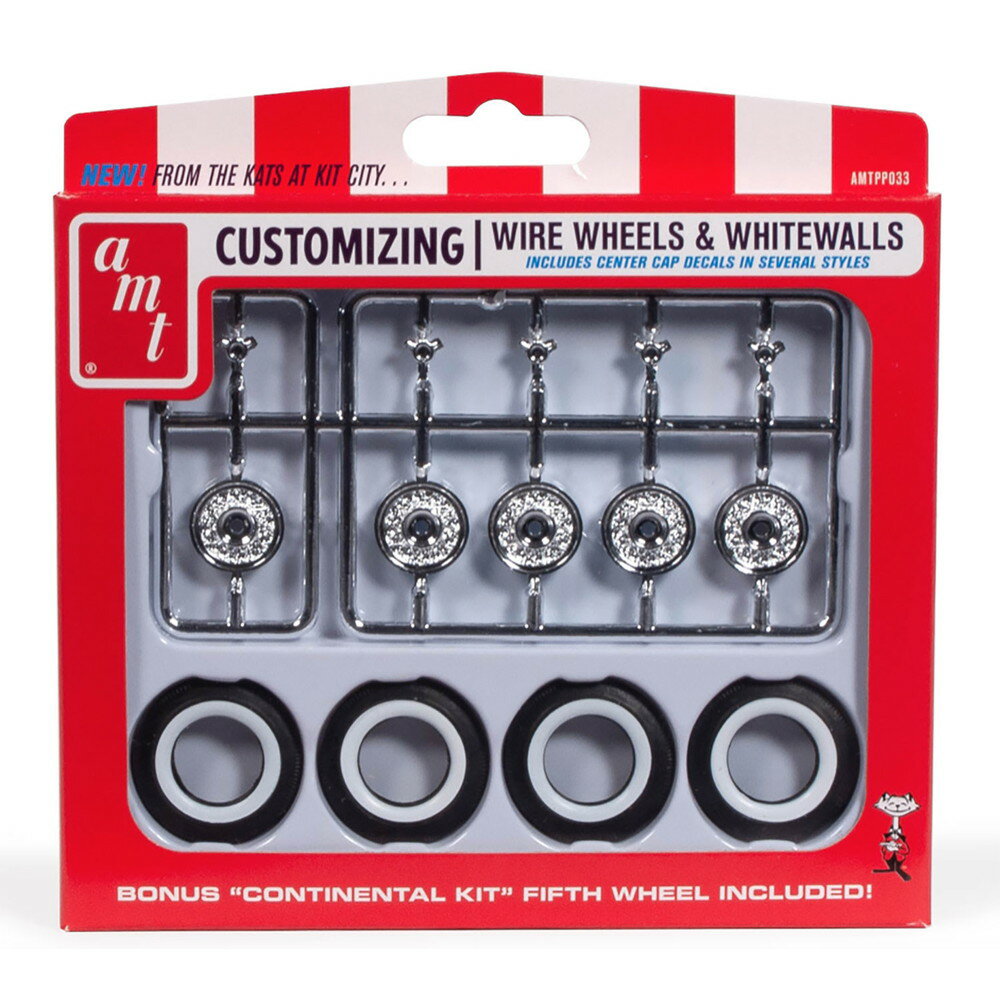 AMT 1/25 ワイアースポークホイール & タイヤ セット AMTPP033