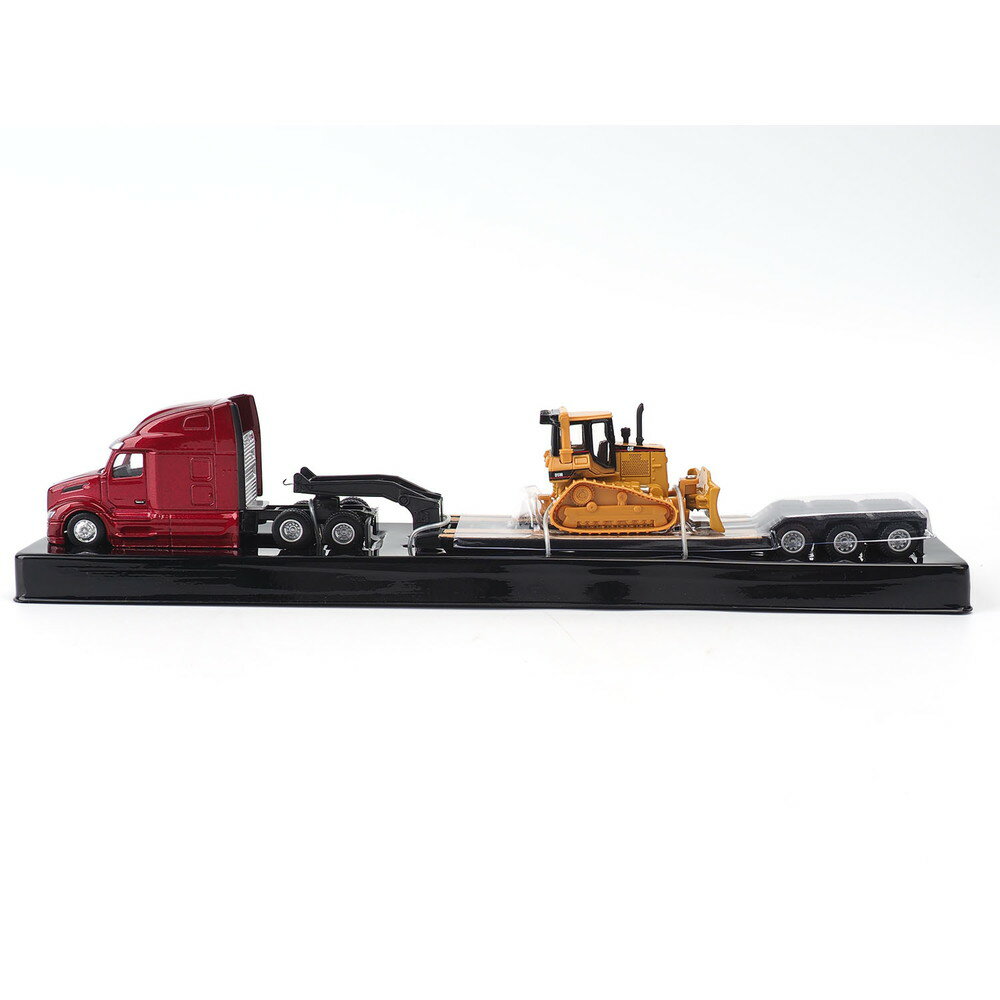 ダイキャストマスター 1/87 ピータービルト579 ウルトラロフト トラクタ w/ローボーイトレーラー & CAT D5M ブルドーザ付属 完成品 DM84419