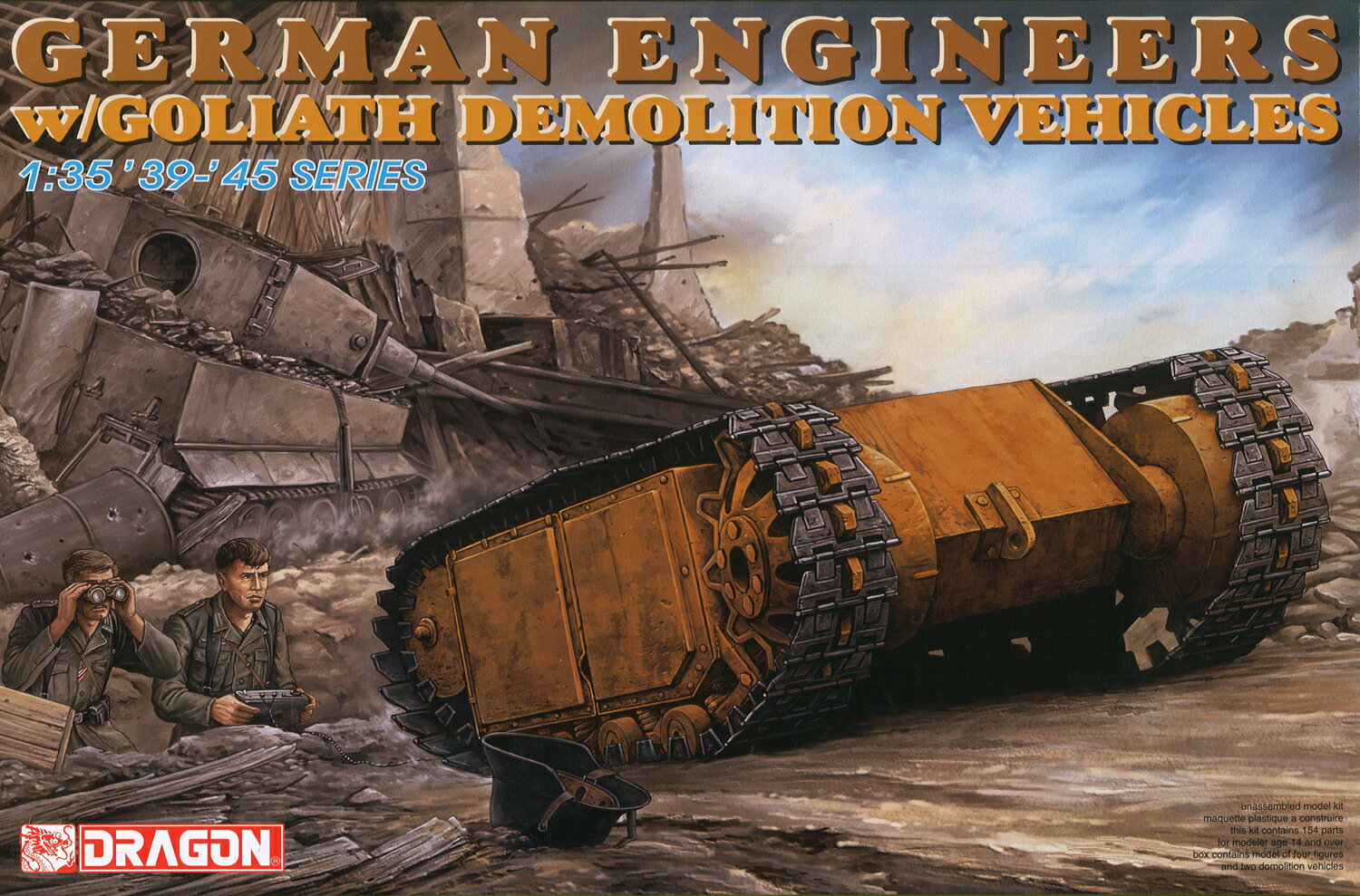 ドラゴン 1/35 WW.II ドイツ軍 遠隔操作式爆薬運搬車 ゴリアテ w/工兵 DR6103