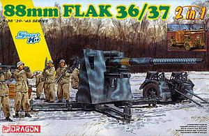 ドラゴン 1/35 WW.II ドイツ軍 88mm 高射砲 Flak36/37 2in1キット DR6923