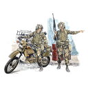 1/35スケール プラスチックモデルキット コード：4545782089684 【商品について】 アメリカ軍の現用ライトインファントリー兵士を再現したプラスチックモデル組み立てキットです。 セットには偵察用のバイクにまたがった兵士とそれに指示を与える兵士の2体とバイクを1/35スケールで再現。フリッツヘルメットにボディアーマー、コンバットブーツを装着したスタイルでモデル化したアメリカ軍兵士フィギュアは1980年代から90年代のアメリカ軍兵士をリアルにモデル化しています。 オフロードタイプのバイクはダブルクレードルタイプのフレームなども再現され、リアルな仕上がり。 バイクには無線機も再現されています。また、M16A2アサルトライフル、M203グレネードランチャーをはじめ、装備品の数々も実感を高めます。 2体の兵士の会話が聞こえてきそうな設定はビネットとして仕上げるのが楽しみです。 【主な特徴】 ■アメリカ軍の現用ライトインファントリー兵士を再現したプラスチックモデル組み立てキット ■偵察用のバイクにまたがった兵士とそれに指示を与える兵士の2体とバイクを1/35スケールで再現 ■フリッツヘルメットにボディアーマー、コンバットブーツを装着したスタイルでモデル化