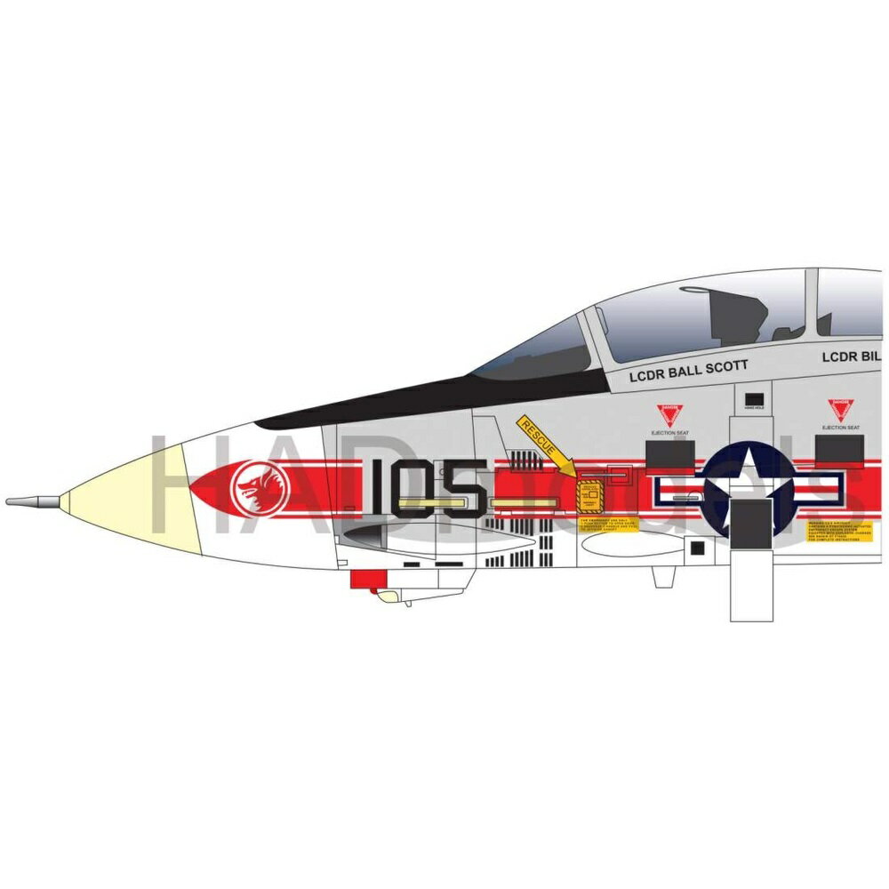HADモデル 1/48 アメリカ海軍 F-14A VF-1 ウルフパック デカール HAD48218